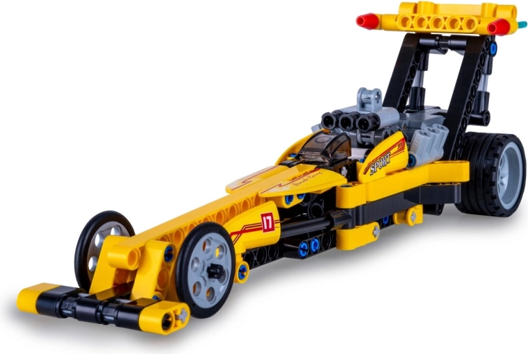 CaDA Drag Racing-bouwset gele dragster 1:29