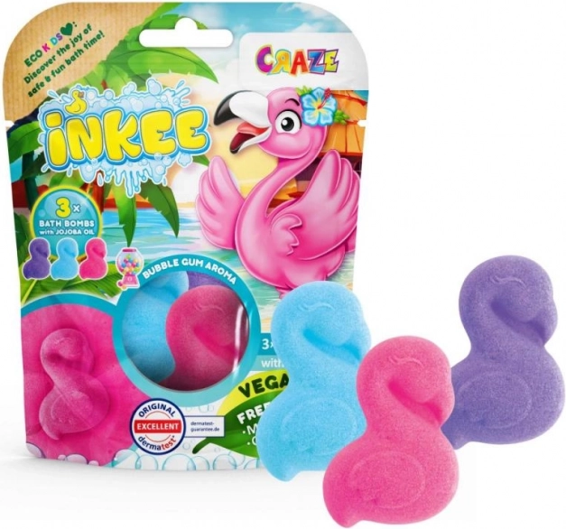 Inkee bruisballen voor in bad Flamingo 3×55 g