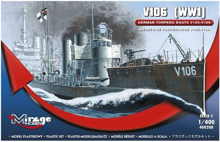 Mirage modelbouwpakket torpedoboot SMS V106 1:400