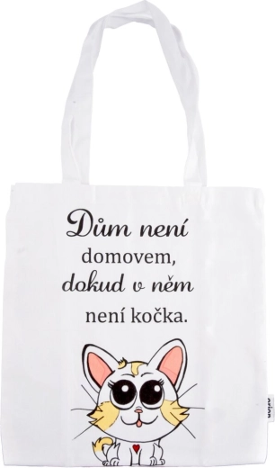 Katoenen tas CAT HOME wit