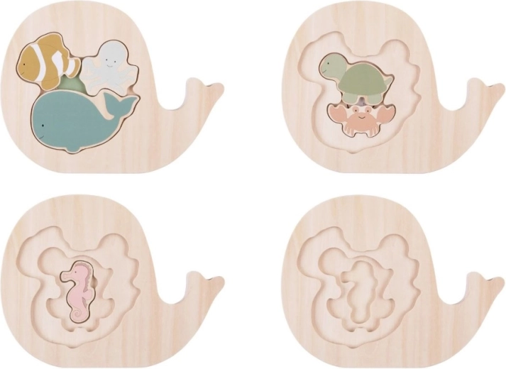 Jabadabado gelaagde houten puzzel zeedieren