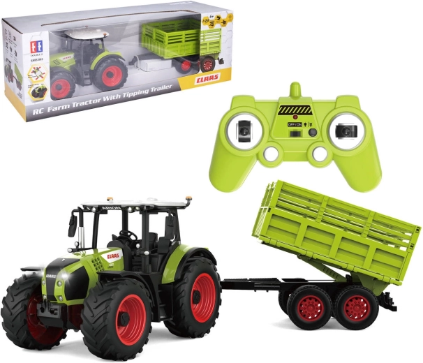 RC-tractor Claas met aanhanger met afstandsbediening - 1 stuk