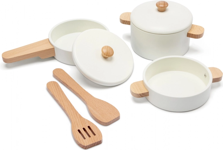 Houten kinderserviesset – wit