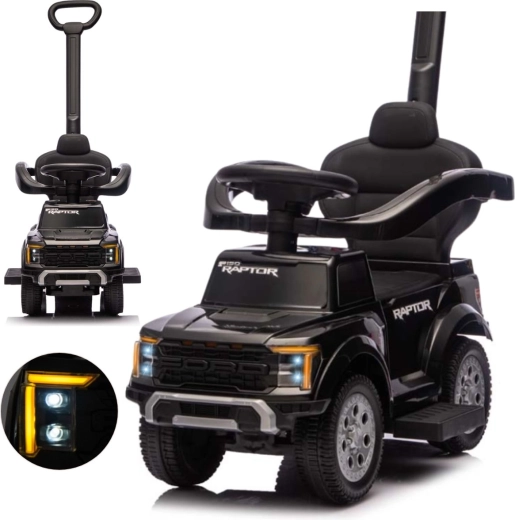 Loopauto met duwbeugel Ford F-150 3-in-1 zwart