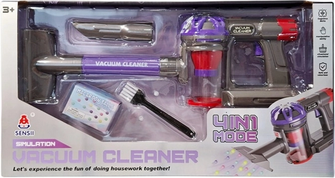Kinderstofzuiger op batterijen – hand- en steelstofzuiger 4-in-1