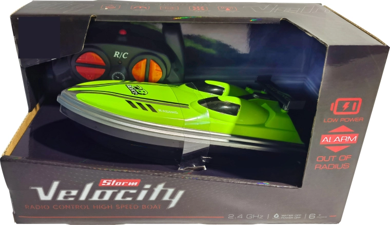 R/C speedboot Velocity Storm 1:16 2,4 GHz limegroen