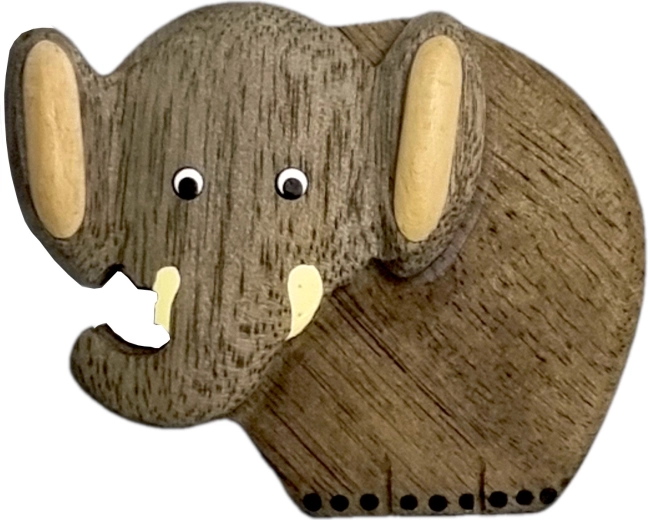 Houten magneet olifant van opzij 2Kids Toys