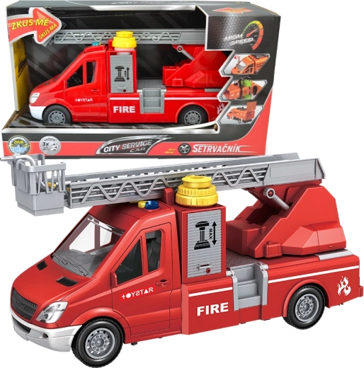 Brandweerbusje met ladder en pomp 1:14 CITY SERVICE CAR