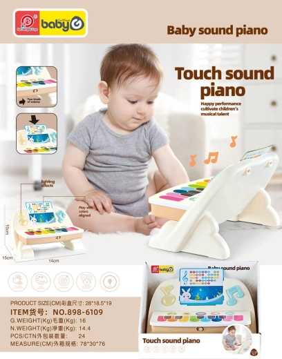 Kleurrijk touchpiano met standaard