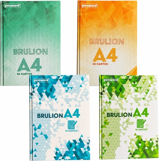 Brulion PENWORD A4, geruit met marge, 96 vellen - 1 stuk