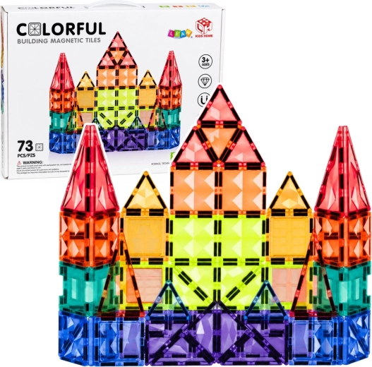 Magnetische bouwset – kleurrijke 3D-panelen STEM (73 stuks)