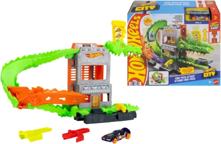 Hot Wheels krokodil – aanval op de pizzeria (speelset)