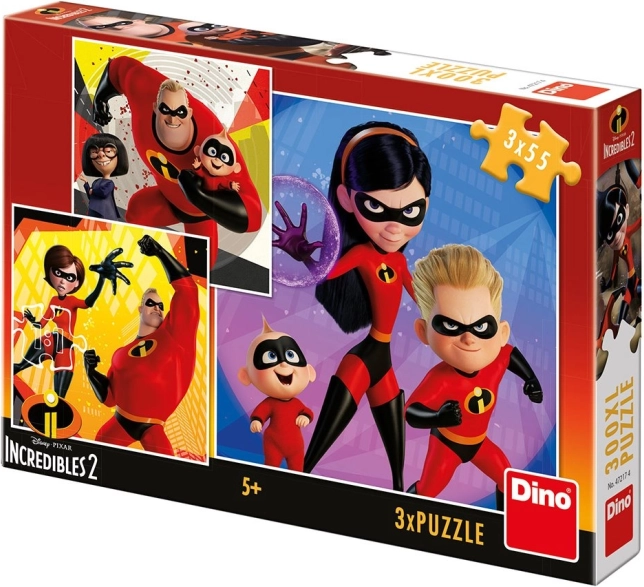Puzzel De Incredibles 2: Helden 3x55 stukjes