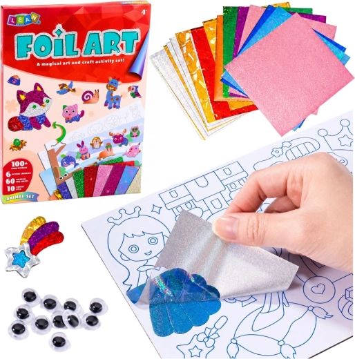 Creatieve set Foil Art met dieren – sprankelend folie plakken