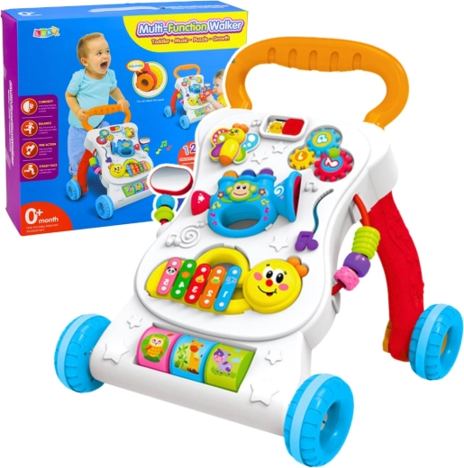 Interactieve educatieve looptrainer 3-in-1 met muziekpaneel