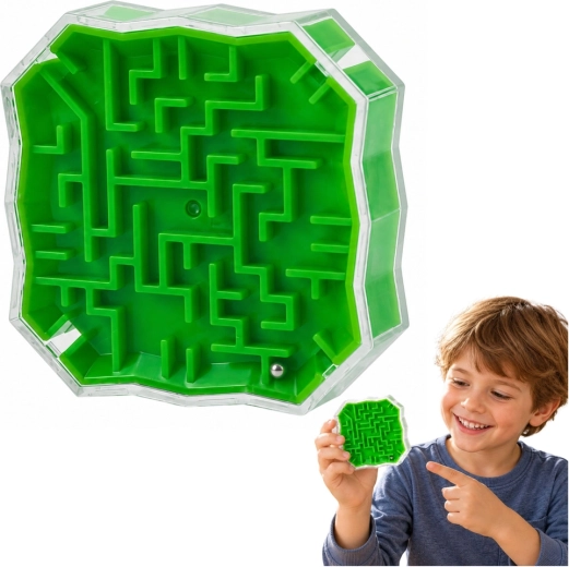 Logisch Spel Labyrint met Kogeltje Groen