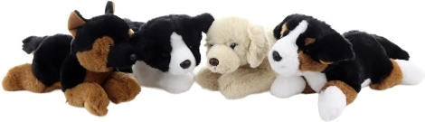 Pluchen liggend hondje eco-friendly 20 cm - 1 stuk
