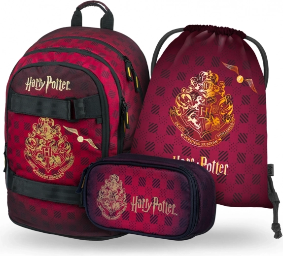 Schoolsset Harry Potter Zweinstein bordeaux – rugzak, etui en zak