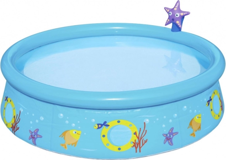 Zwembadje met spreidconstructie met sproeier voor kinderen BESTWAY – Vissen