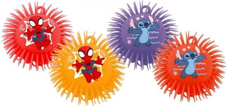 Harige rubberen bal 230 mm – SPIDEY en STITCH (mix van motieven)