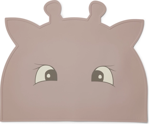 NuuRoo Albert siliconen placemat giraffe woodrose