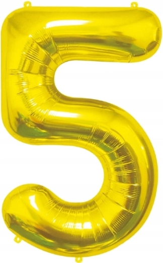 Fólioballon cijfer 5 goud 85 cm