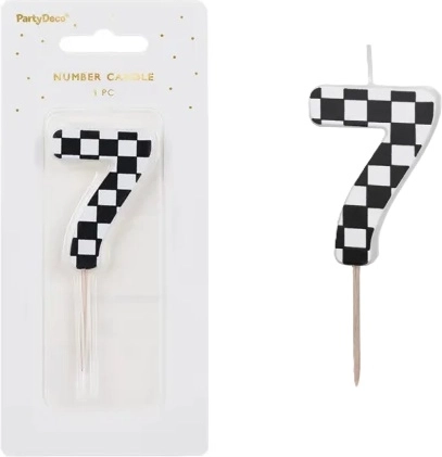 Verjaardagskaars cijfer 7 5,5 cm mix - 1 stuk