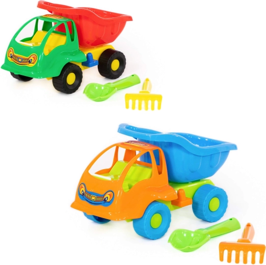 Kinderset voor in het zand met kiepwagen Mrówka – 3 delen