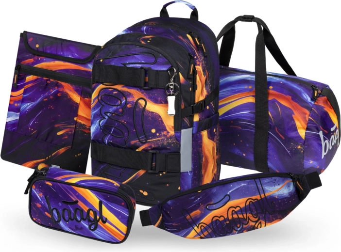 Baagl schoolset Skate Vibe – rugzak, etui, sporttas, heuptas en laptophoes (GRS)