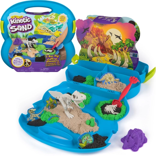 Kinetic Sand T-rex-opgravingen in koffer