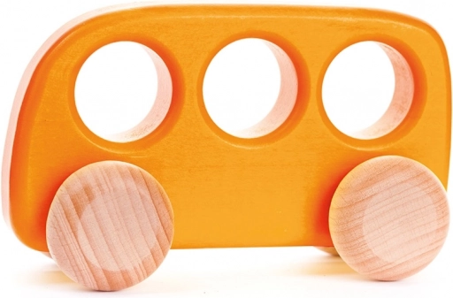 Oranje houten bus