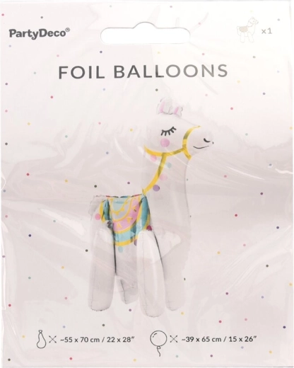 Folieballon witte lama 39 × 61 cm