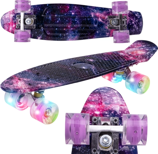Penny board met lichtgevende wielen Space