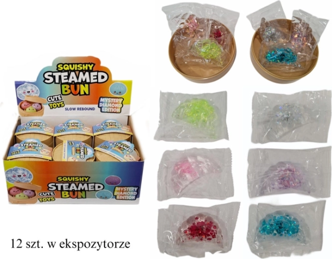 Antistress knijpsquishy-bolletje met glitters