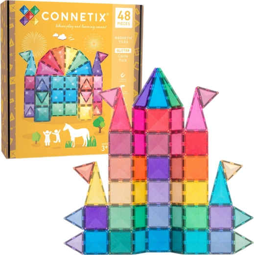 Magnetische bouwset met glitter 48 stuks CONNETIX Glitter Castle Pack