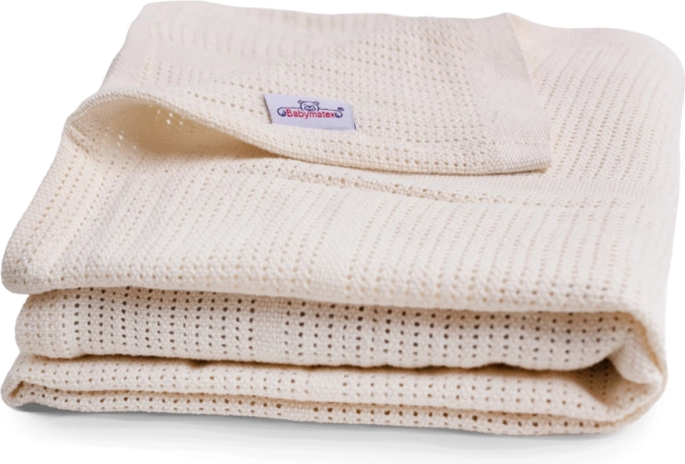 BabyMatex katoenen gebreide deken Sisi 75 × 100 cm ecru (ivoor)