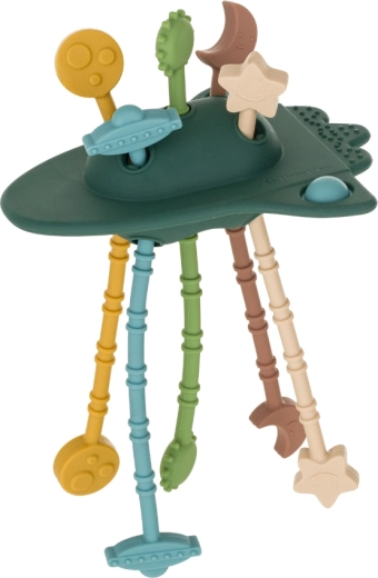 Siliconen sensorisch speelgoed Petite&Mars Crazy Rocket Misty Green 10m+