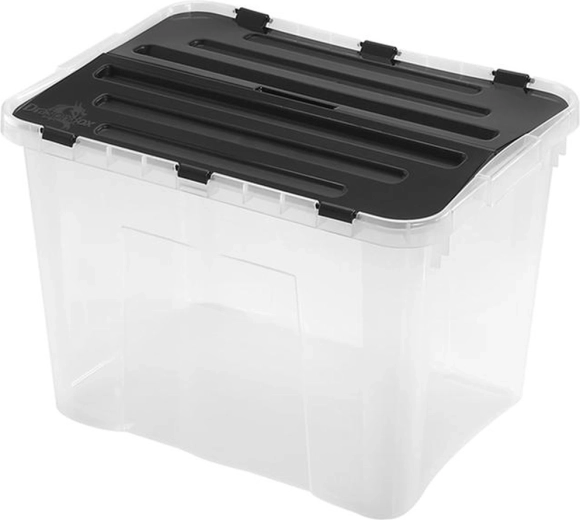 Kunststof opbergbox met deksel HEIDRUN Classic 42 l