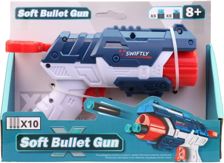 Kunststof pistool met pijltjes 22 cm