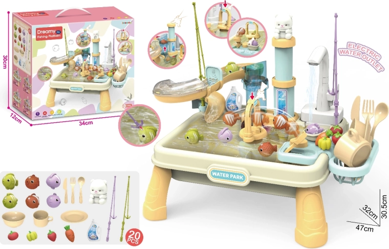 Interactieve watertafel met pomp en accessoires