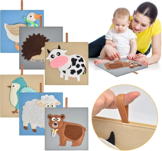 Sensorische dierenplaatjes 2Kids Toys – set van 6 stuks