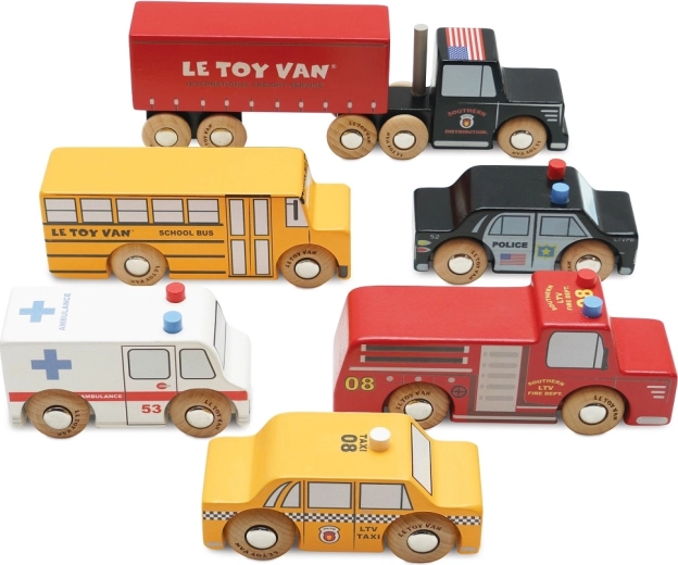 Houten autootjes New York – set van 6 stuks Le Toy Van
