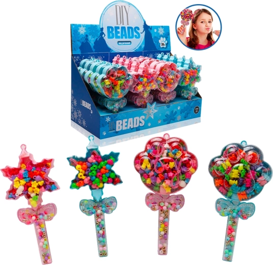 Creatieve set rijgkralen in stokje, 4 soorten