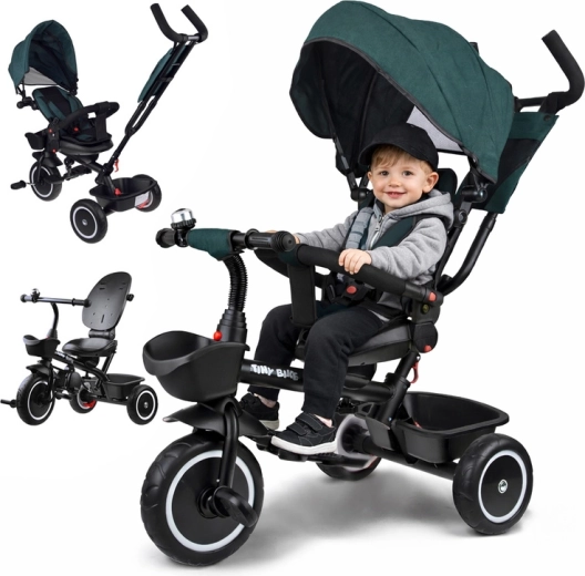 3-in-1 kinderdriewieler met zonnekap TINY BIKE – Blauw