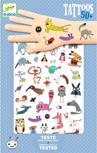 Tijdelijke tatoeages schattige monstertjes DJECO