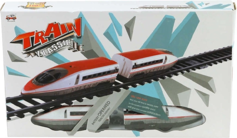 Plastic hogesnelheidstrein op batterijen met rails en accessoires - set