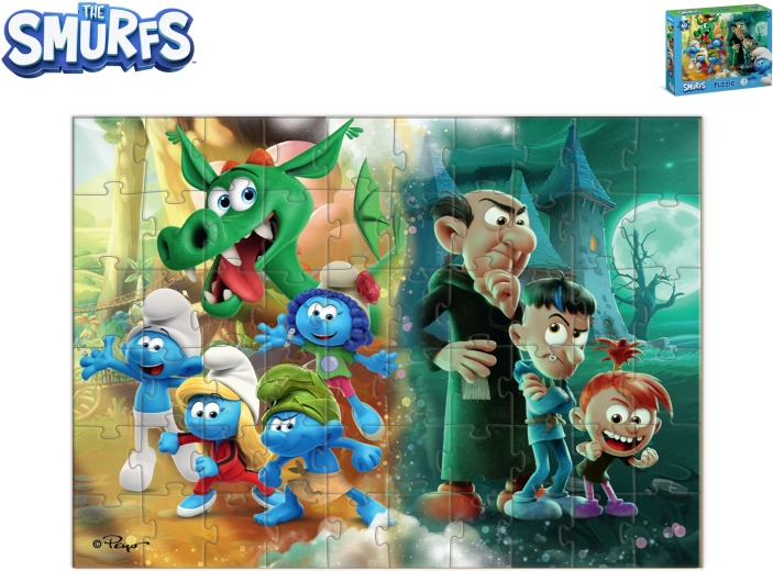 Smurfen kinderpuzzel Draak 60 stukjes