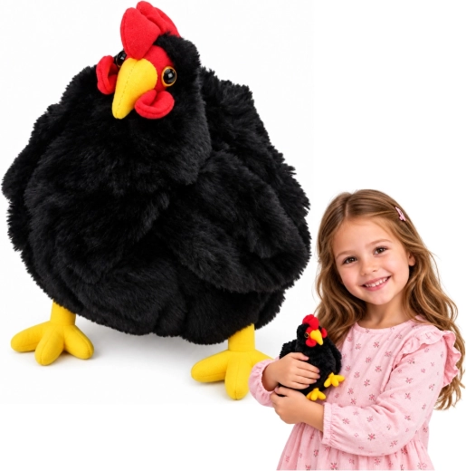 Pluchen zwarte kip 20 cm