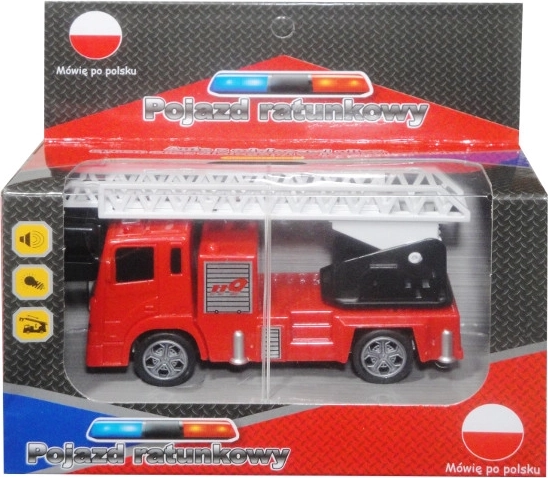 Reddingsauto met Poolse spraakhulp en lichtjes