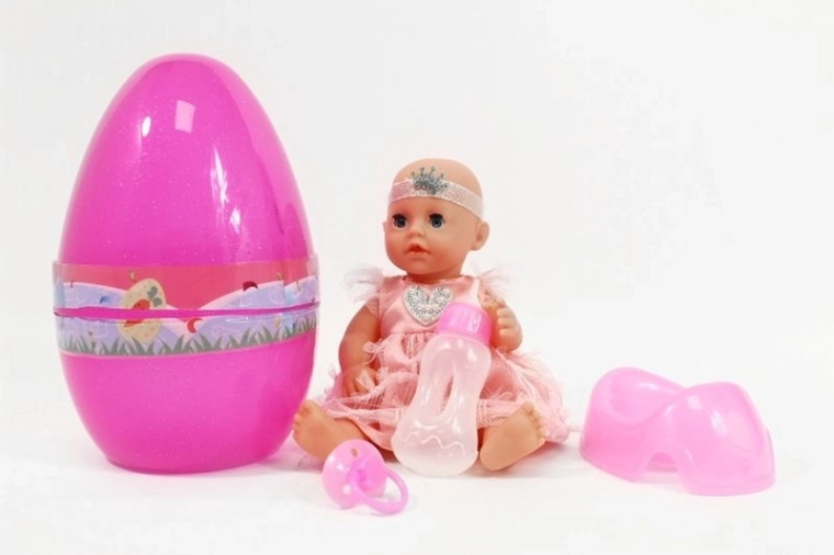 Pop 25 cm met potje in eivormige verpakking